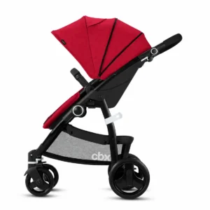 CBX Leotie Pure Crunchy Red stroller with canopy open