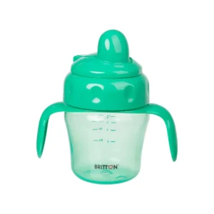 Britton green non-spill soft-spout cup 150 ml with handles