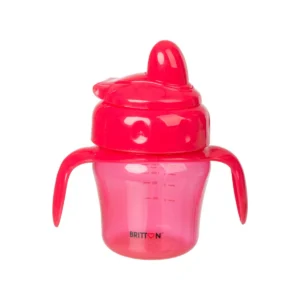 Britton red non-spill soft-spout cup 150 ml with handles