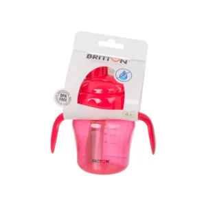 Britton red non-spill soft-spout cup 150 ml in retail packaging