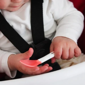 Britton Heat Sensing  Feeding Fork & Spoon / Red