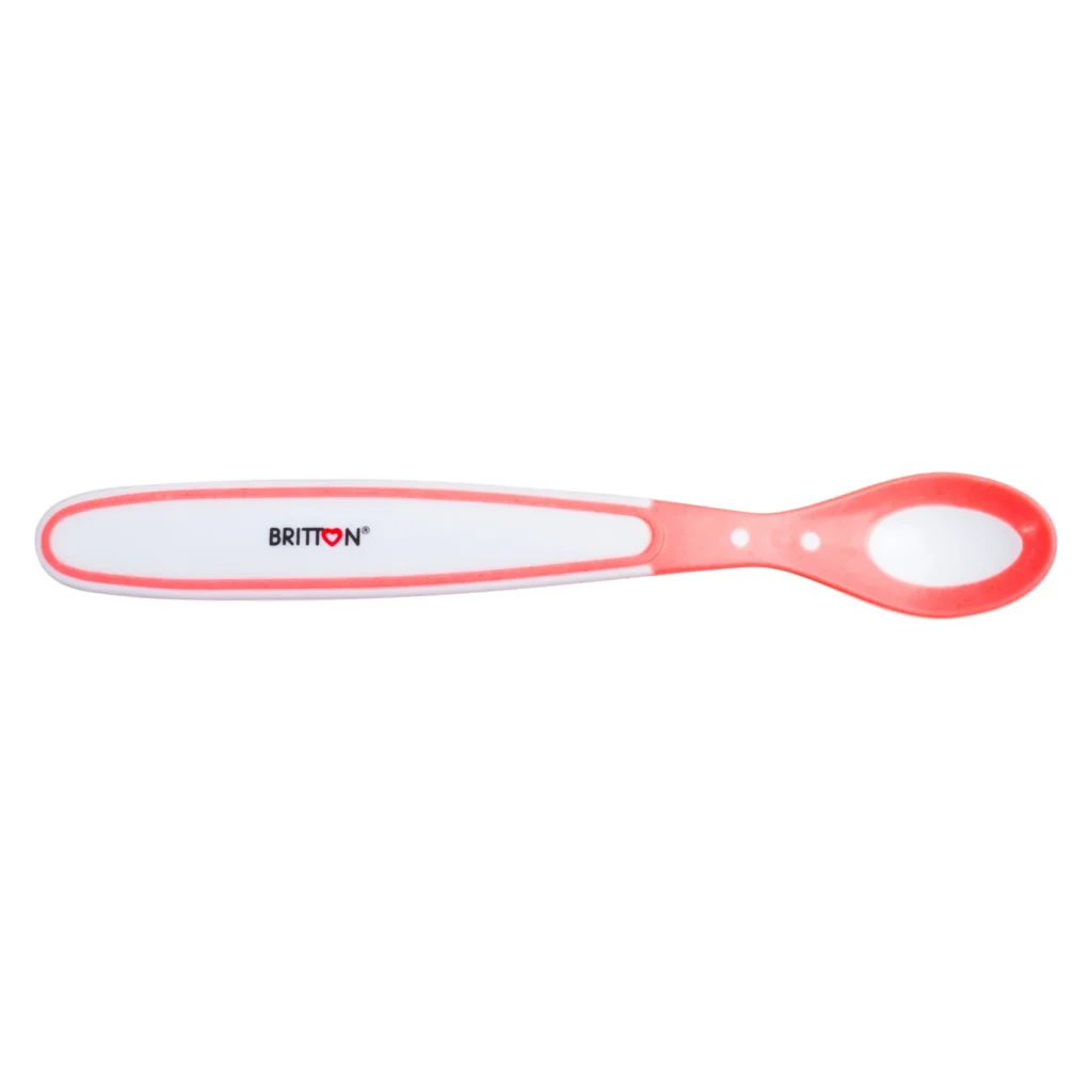 Britton heat sensing weaning spoon, red