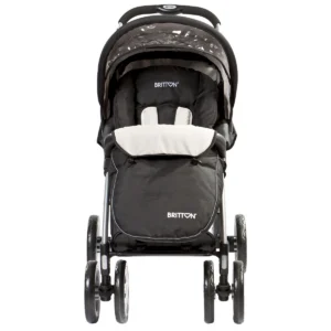 Britton Allroad black and grey pushchair front view