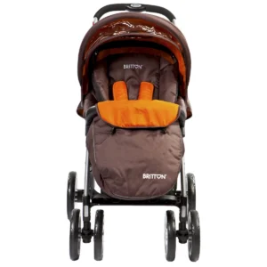 Britton Allroad brown and orange pushchair front view