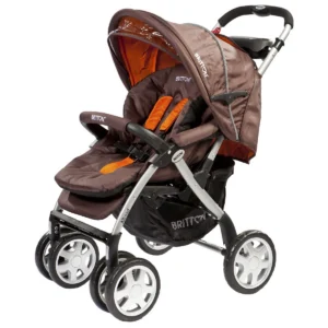 Britton Allroad brown and orange pushchair main view
