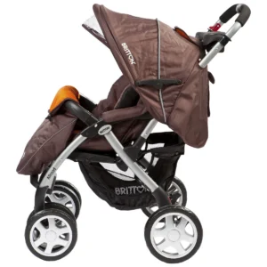 Britton Allroad brown and orange pushchair side view