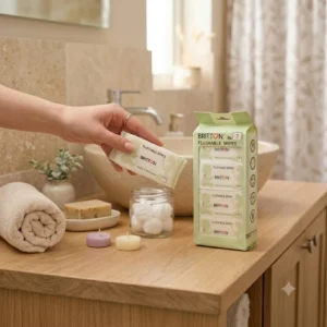 Britton flushable baby wipes bathroom lifestyle