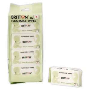 Britton flushable baby wipes large and small packs