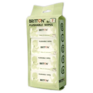 Britton flushable baby wipes large pack angle view