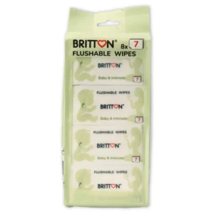 Britton flushable baby wipes large pack front view