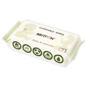Britton flushable baby wipes small pack angle view