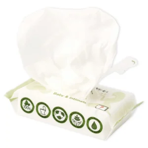 Britton flushable baby wipes small pack open angle view