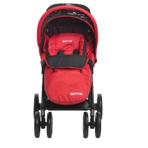 Britton Allroad red and black pushchair front view