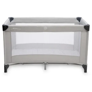 Britton Compact Quartz Grey travel cot front view