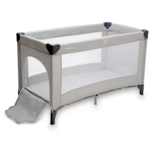 Britton Compact Quartz Grey travel cot with side opening