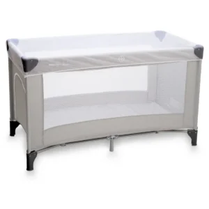 Britton Compact Quartz Grey travel cot with carry cover