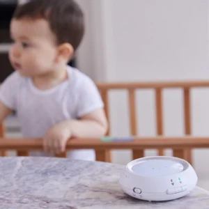 Bebcare Hear baby unit beside a crib