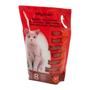 KittyClean antibacterial silica crystal cat litter 6 L – angled pack view