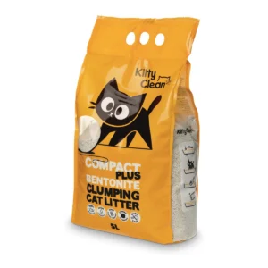 KittyClean Compact Plus bentonite clumping cat litter 5 L – angled package view