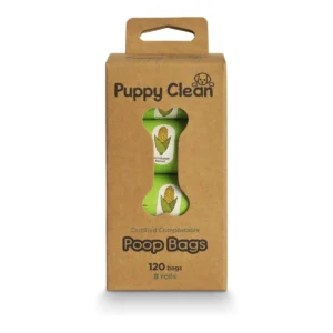 PuppyClean Compostable & Biodegradable Dog Poop Bags / 120 bags = 8 rolls