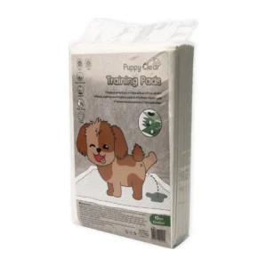 PuppyClean ultra-absorbent pet training pads 60 × 60 cm, 10 pcs – angled pack view