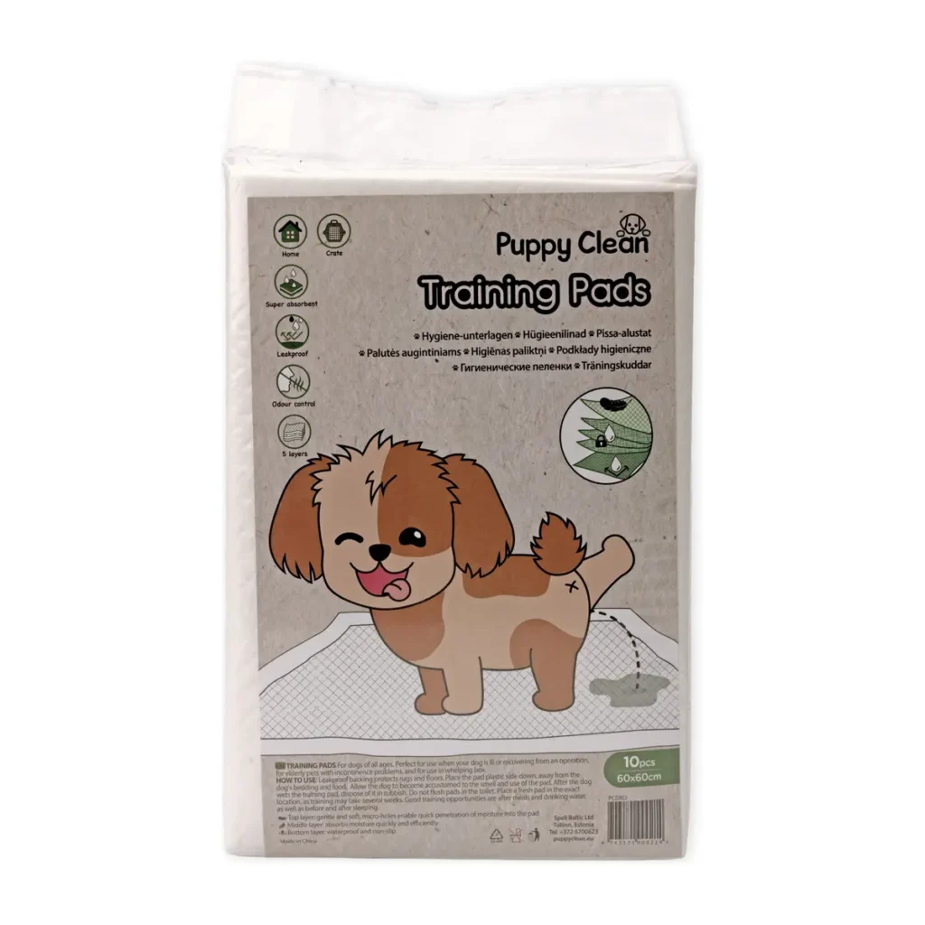 PuppyClean ultra-absorbent pet training pads 60 × 60 cm, 10 pcs – front pack view