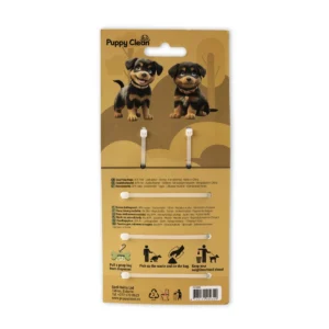 PuppyClean dog poop bag dispenser with four rolls – back pack view