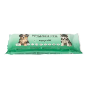 PuppyClean pet cleaning wipes, 33 wipes – side pack view