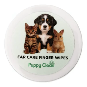 PuppyClean ear care finger wipes container lid – top view