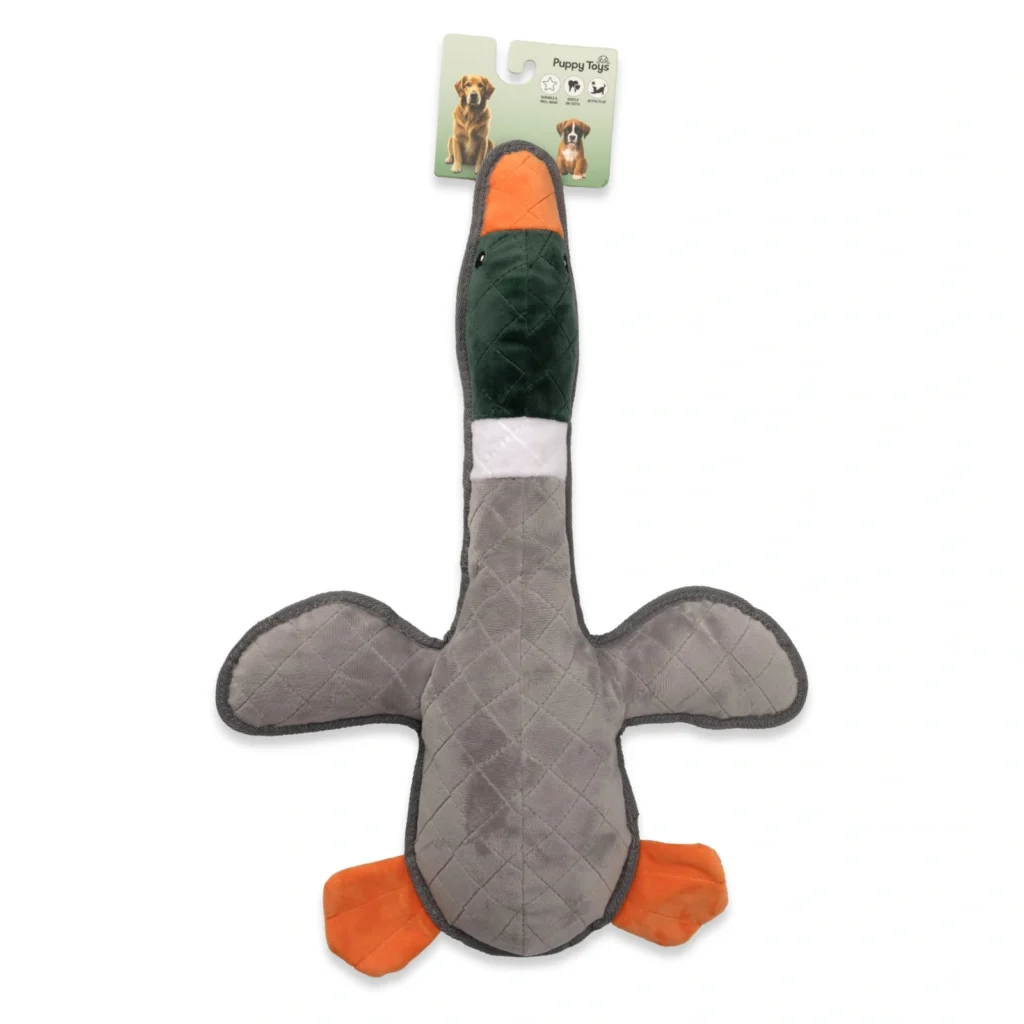 PuppyToys Mallard Duck dog toy, 47 cm – front view