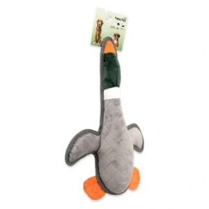 PuppyToys Mallard Duck dog toy, 47 cm – angled view