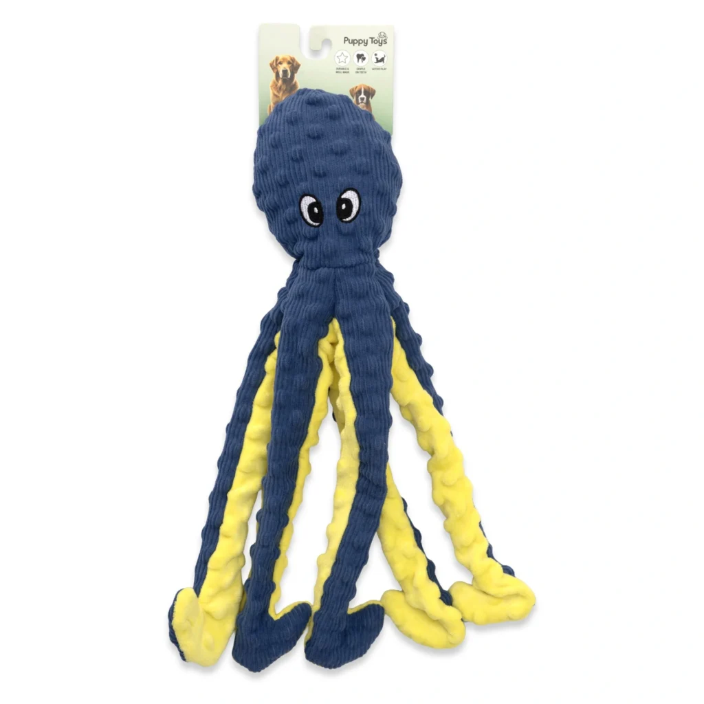 PuppyToys Octopus dog toy, 40.6 cm – front view