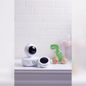 Bebcare iQ baby monitor set in a nursery – portrait view