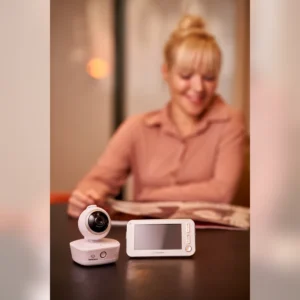 Bebcare Motion camera and parent unit in a home setting