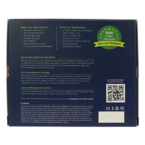 Bebcare Motion baby monitor retail box – back view