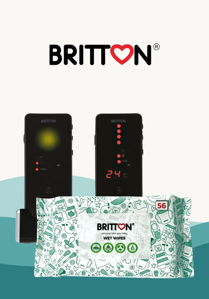 Britton baby monitors and wet wipes